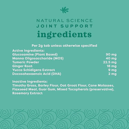 Oxbow Natural Science Joint Support Wafers for Small Animals, Glucosamine Supplement for Rabbits, Guinea Pigs & Chinchillas, Mobility Support, Timothy Hay Treats, Made in USA, 4.2 oz, (3 Pack)