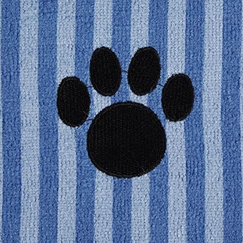 DII Design Embroidered Pet Towel, 44 x 27.5", Striped Blue