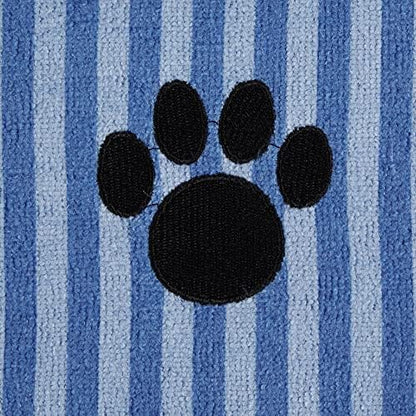 DII Design Embroidered Pet Towel, 44 x 27.5", Striped Blue