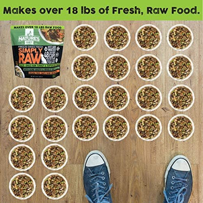 Nature's Diet Simply Raw Freeze-Dried Raw Whole Food Meal - Makes 18 Lbs Fresh Food With Muscle, Organ, Bone Broth, Whole Egg, Superfoods, Fish Oil Omega 3, 6, 9, Probiotics & Prebiotics (Turkey)