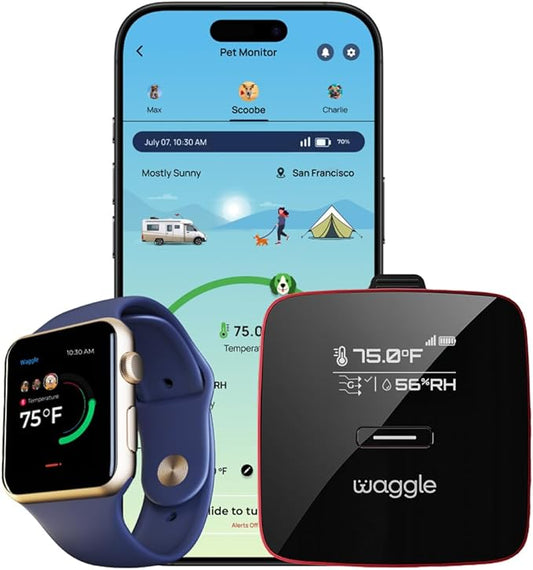 Waggle RV 4G LTE Pet Monitor PRO + 4G Cellular Security Camera - No WiFi? No Problem, Temperature & Humidity Monitor, GPS Tracking, Real-time Alerts - 2-Way Talk, Night Vision - Supports Multi-Carrier