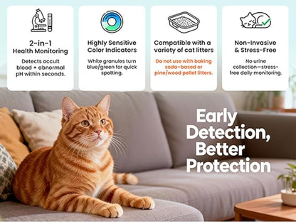 Simply Check Cat Urine PH Test Tofu Litter,11.4LBS(5.7lb x2pack) Color Changing pH Indicator, at Home Feline Urine Test Strips,Less Tracking,Cat Urinary&Bladder Health Monitor,UTI Test Strips