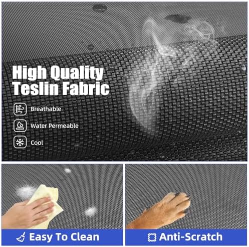 Simple Trending Elevated Dog Bed for Large Dogs, Waterproof Raised Dog Cot with Washable Mesh, Cooling Breathable Pet Bed for Outdoor, 42" x 31", Black (Pack of 2)