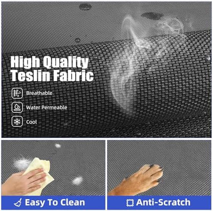 Simple Trending Elevated Dog Bed for Large Dogs, Waterproof Raised Dog Cot with Washable Mesh, Cooling Breathable Pet Bed for Outdoor, 42" x 31", Black (Pack of 2)