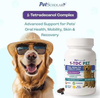 1TDC Dental & Joint Health Softgel Supplement for Dogs & Cats, Supports Oral Health, Stamina, Mobility, Muscle Strength & Recovery, Maintains Skin & Coat Health of Pets (30 Soft Gels)