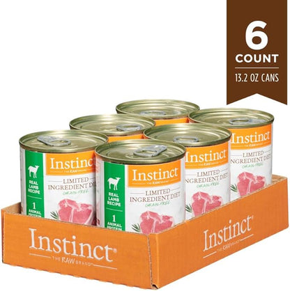 Instinct Limited Ingredient Diet, Wet Canned Dog Food, Grain Free - Real Lamb, 13.2 Ounce (Pack of 6)