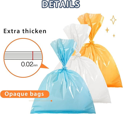 Odor Sealing Waste Disposal Bags S/200 Count Cat Litter Bags Unscented Cat poop bags Large Capacity Diaper Disposal or Pet Waste Bags[Color:Blue]