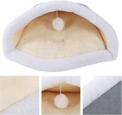 Cat Sleeping Bag Semi Closed Plush Soft, Mint Green, 15.7x20.5 Inch - Washable, Multifunctional Pet Bed, Ideal for Indoor Cats and Puppies (Cat Litter-Gentleman Gray)