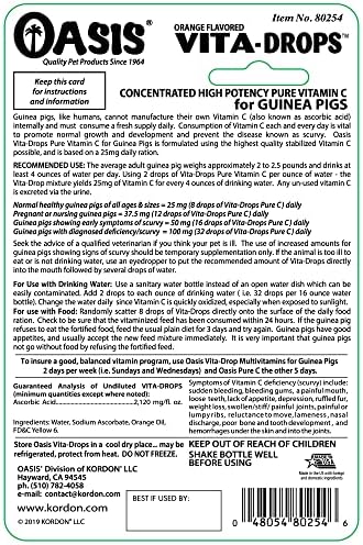 Oasis #80254 Vita Drops-Pure C for Guinea Pig,2-Ounce,Packaging May Vary,(Pack of 2)