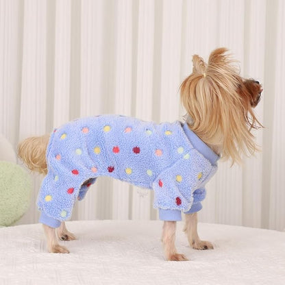 YIKEYO Dog Pajamas for Small Dogs Boy and Girl,Cotton Small Dog Sweater, Stretchable Pet Jammies Puppy Outfits for Dogs Female Male, Winter Doggie Pjs Clothes(Blue, S)