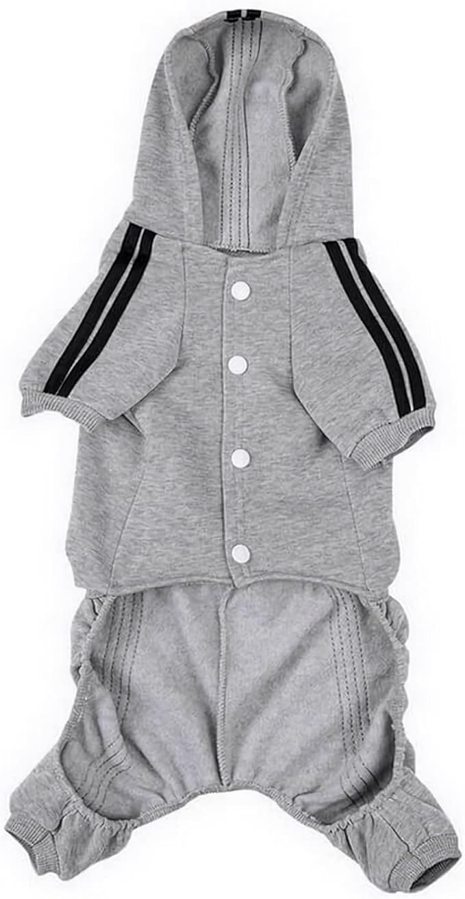 Cute Dog Hoodie Sweater Tracksuit Coat Jacket Winter Pajamas Jumpsuit Clothes Clothing 4-Legs Grey for Cat Puppy Small Medium Big All Type Dogs (XX-Large)
