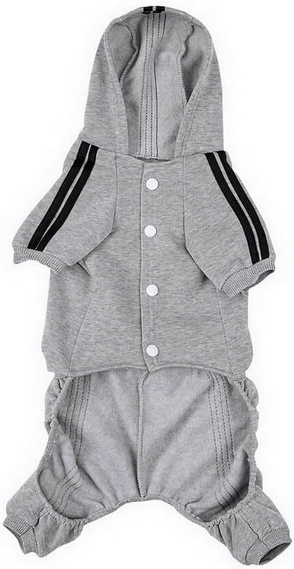 Cute Dog Hoodie Sweater Tracksuit Coat Jacket Winter Pajamas Jumpsuit Clothes Clothing 4-Legs Grey for Cat Puppy Small Medium Big All Type Dogs (4X-Large)