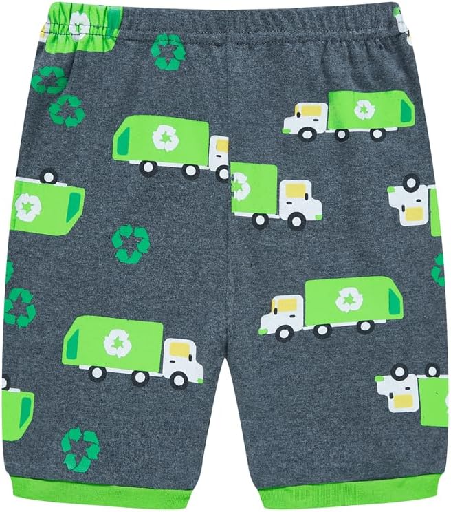 Popshion Boys Pajamas 100% Cotton Toddler Clothes Summer Pjs for Boy Planet Dinosaur Sleepwear Kids Short Sets 2-10 Years