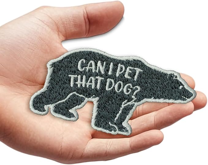 Can I Pet That Dog Patch, Dog Patch Removable Tactical, Can I Pet That Dog Embroidered Patches 3" for Dog Harness, Backpacks, Jackets, Gym Bags, Hats, Clothings