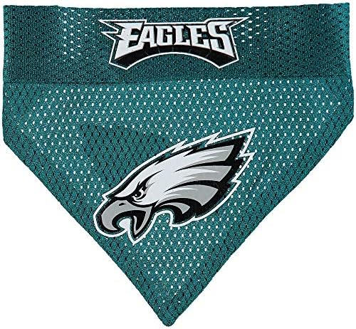 Pets First NFL DOG BANDANA - PHILADELPHIA EAGLES REVERSIBLE PET BANDANA. 2 Sided Sports Bandana with a PREMIUM Embroidery TEAM LOGO, Small/Medium. - 2 Sizes & 32 NFL Teams available, PHL-3217-S-M