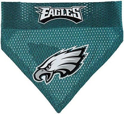 Pets First NFL DOG BANDANA - PHILADELPHIA EAGLES REVERSIBLE PET BANDANA. 2 Sided Sports Bandana with a PREMIUM Embroidery TEAM LOGO, Small/Medium. - 2 Sizes & 32 NFL Teams available, PHL-3217-S-M