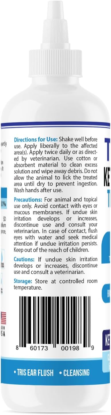 Pet Health Pharma Truseb | Dog Ear Flush Ketoconazole Dog Ear Wash, Cats and Horses, Ketoconazole Tris Ear Flush for Dogs (12 oz) Made in U.S.A (Ketoconazole Ear Flush, 12 oz)