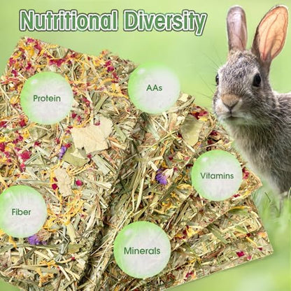 Abizoo Rabbit Chew Treats 8 Pack, 8.66 x 4.72 inch Large Timothy Hay Chips