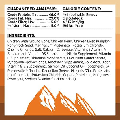 BIXBI Rawbble Freeze Dried Cat Food, Chicken Recipe, 3.5 oz - 95% Organs and Bone Raw Cat Food - USA Made