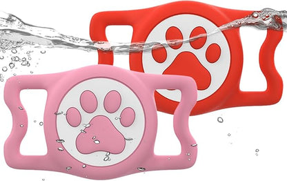 IP68 Waterproof Dog AirTag Holder for Dog Collar, Soft, Stretchy Silicone | Full-Body Protection, Easy Tool-Free Installation, Quiet, No-Dangle Fit, Lightweight, Fits Dog & Cat Collars of All Widths