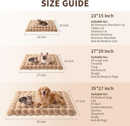 Cat & Dog Bed Mat, Soft Plush Faux Fur Kneading Pet Bed for 2 Cats or Small Dogs, Machine Washable Cat Sleeping Pad, Non-Slip Fluffy Pet Rug for Indoor Cats Kittens & Small Dogs,27x20 In Coffee