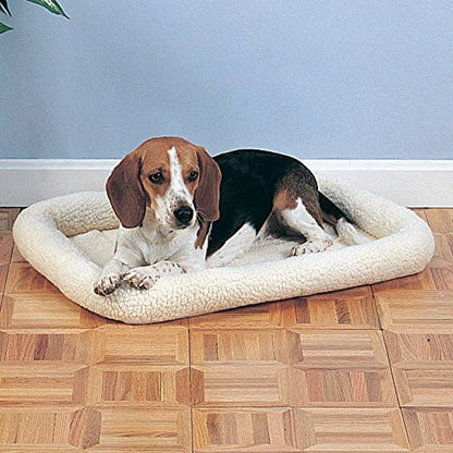 Slumber Pet Sherpa Crate Pet Bed with Bumper-Style Cushioning for Comfort in Crate