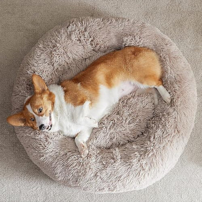 WNPETHOME Large Round Calming Dog Bed Cat Bed for Comfy Sleep