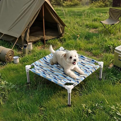 Raised Elevated Dog Bed, Lifted Cooling Stainless Steel Pet Dogs Cot, Small