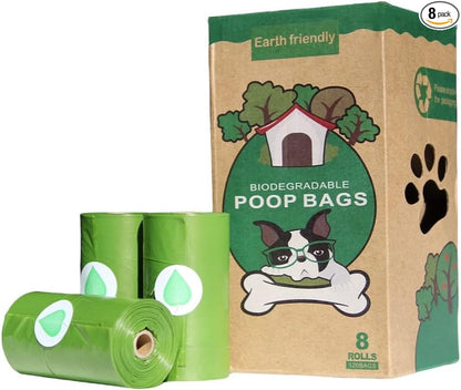 Dog Poop Bags 120 Piece, Biodegradable Poop Bags for Dogs and Cats, Heavy Duty Leak- Proof Pet Waste Bags, Lavender Scented and Thick, 8 Rolls, 9 x 13 Inch Each