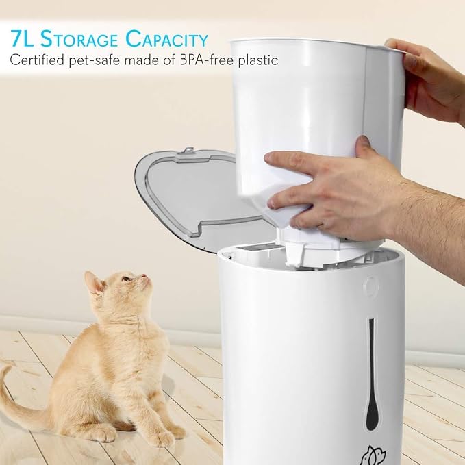 SereneLife Automatic Dog Feeder, Programmable Dispenser with Voice Recording, Adjustable Dispense, LCD Display, Cat Feeder Automatic for Optimal Feeding Schedule