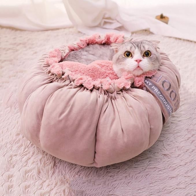 Pet beds, Puppy Cat Litter Warm Sleeping Bed Dual-use Flower Shape Pet Bed,2 Sizes(L)