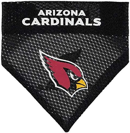 NFL DOG BANDANA - ARIZONA CARDINALS REVERSIBLE PET BANDANA. 2 Sided Sports Bandana with a PREMIUM Embroidery TEAM LOGO, Small/Medium. - 2 Sizes & 32 NFL Teams available