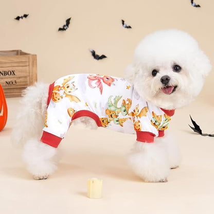 XPUDAC Halloween Dog Pajamas Funny Halloween Costumes for Doggy Comfy Pet Pjs for Small Medium Dogs Boy Girl Puppy Outfits Cat Apparel, 2XL