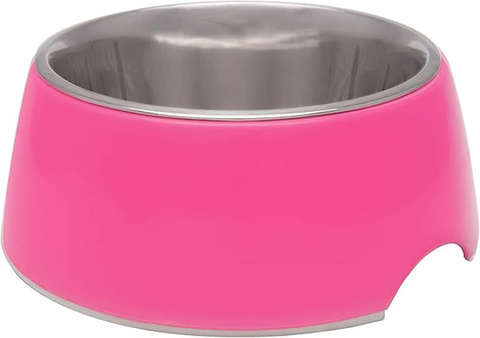Loving Pets - Retro Bowl Dog Food Water Bowl No Tip Stainless Steel Elevated Pet Bowl No Skid Spill Proof (Small, Pink)