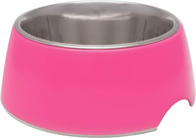 Loving Pets - Retro Bowl Dog Food Water Bowl No Tip Stainless Steel Elevated Pet Bowl No Skid Spill Proof (Medium, Pink)