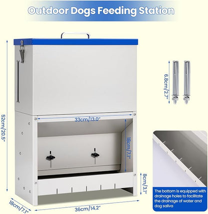 22lbs Gravity Dog Feeder - Automatic Dog Feeder Large Breed | Dog Food Dispenser,Adjustable Feeding Speed,Two Installation Method,Solid Material, Viewing Window Design,for Cat Dog