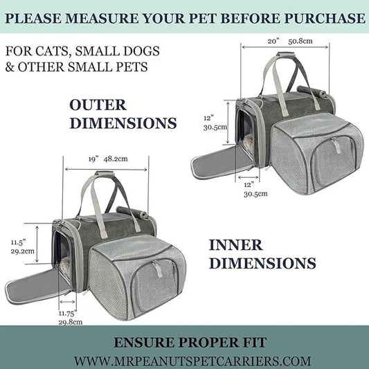 Mr. Peanut's Gold Series Big Apple XL Expandable Pet Carrier V3.0 (Deja Blue)