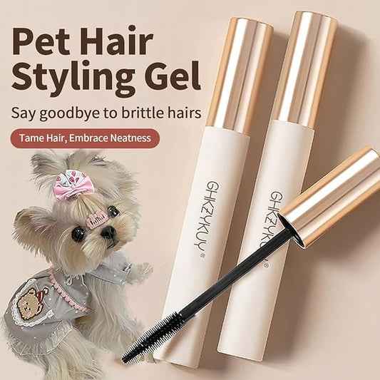 MANON ROSA Pet Styling Gel Facial Hair Care Kit - Hypoallergenic Grooming Set for Eyelashes & Nose Stray Hairs, Safe Formula for Yorkie Maltese Schnauzer Small Long-Haired Dogs Cats (3 Tubes)