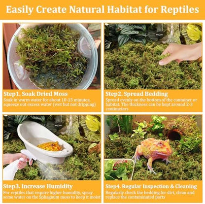Legigo 1.3LB Natural Sphagnum Moss for Reptile Terrarium Substrate Bedding