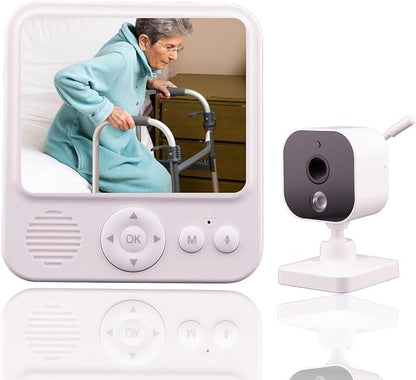 Smart Caregiver Video Monitor for Elderly Care and Caregivers, Portable, Rechargeable, Infrared Night Vision, Secure Connection, No WiFi