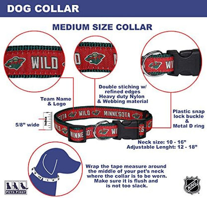 Pets First NHL Collar for Dogs & Cats. Adjustable, Cute, & Stylish! The Ultimate Hockey Fan Collar!