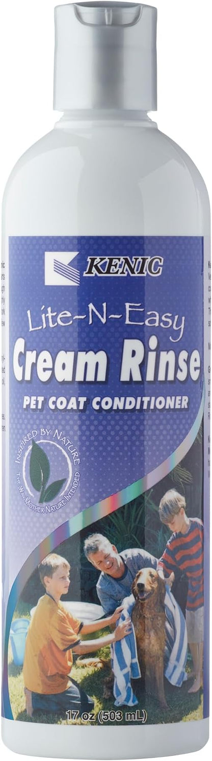 Kenic Lite-N-Easy Detangling Pet Cream Rinse – Anti-Tangle & Mats Conditioning for Dogs, Cats, Rabbits & Ferrets, Made in USA