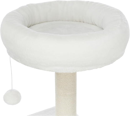 TRIXIE Seli Cat Tree – Cat Tower with Sisal Posts, Condo, Padded Platforms & Hanging Toy – Cat Furniture for Indoor Cats – Cream, 21.1" x 21.1" x 59.1"