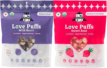 Lord Jameson Wild Berri and Sweet Beat Bundle – Low Calorie Dog Training Treats, Organic Crunchy Dog Treats, Gluten Free & Plant-Based, USDA Certified, Made in USA