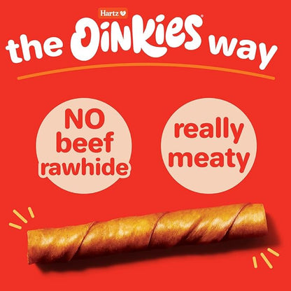 Hartz Oinkies Smoked Twists with Naturally Smoked Pork Rawhide-Free Dog Treats, Highly Digestible Long Lasting Dog Chews, 20 count