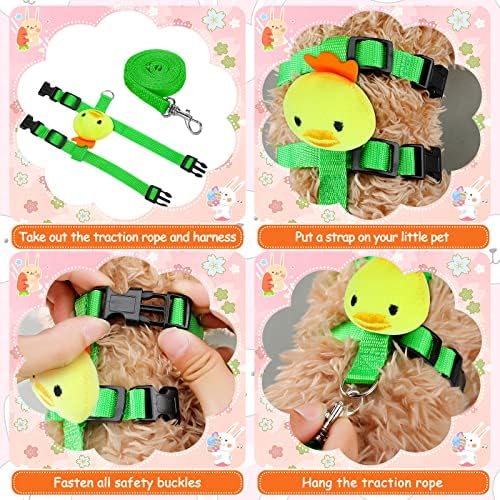 Tondiamo 4 Pcs Adjustable Bunny Harness and Leash Set for Small Pet,Animal