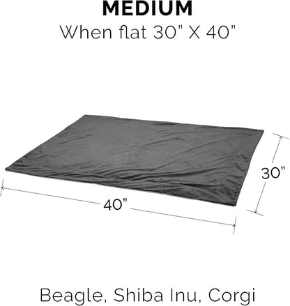 Furhaven Waterproof Throw Blanket for Dogs & Indoor Cats, Washable - Two-Tone Luxe Velvet Dog Blanket - Granite Gray, Medium