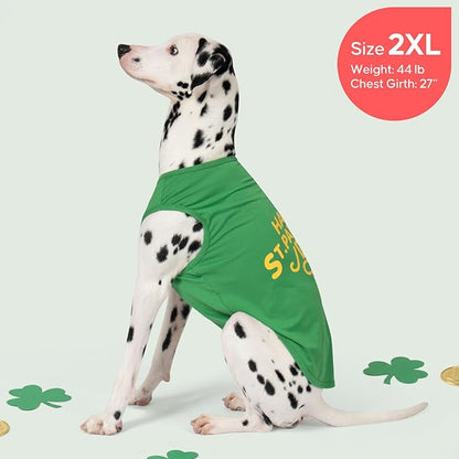 KYEESE 2Pack St. Patrick's Day Dog Shirt, Breathable Tank Top Sleeveless Dog T Shirts for Medium Large Dogs Boy Girl, Lightweight Dogs Clothes Pet Outfit for Holiday, Green, 2XL