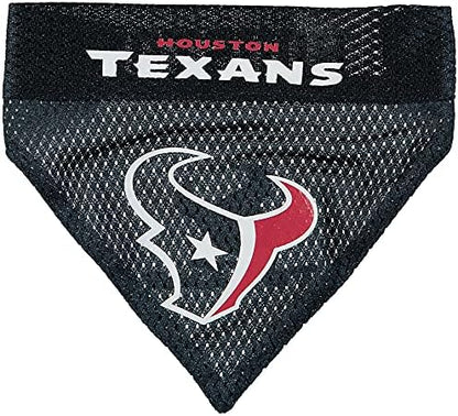 NFL DOG BANDANA - HOUSTON TEXANS REVERSIBLE PET BANDANA. 2 Sided Sports Bandana with a PREMIUM Embroidery TEAM LOGO, Large/X-Large. - 2 Sizes & 32 NFL Teams available