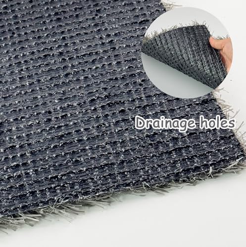 PINVNBY 4 Pcs Washable Chicken Pads for Nesting Box,Artificial Grass Mat for Chicken Coop Laying Hen Nest Bedding Fake Grass Synthetic Turf Mats for Pet Garden Lawn Indoor Outdoor(Gray)